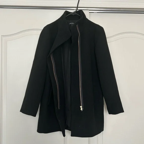 J Crew Factory Wool Blend Pea Coat Black - Picture 2 of 7